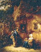 Ostade, Isaack Jansz. van Traveller at a Cottage Door oil